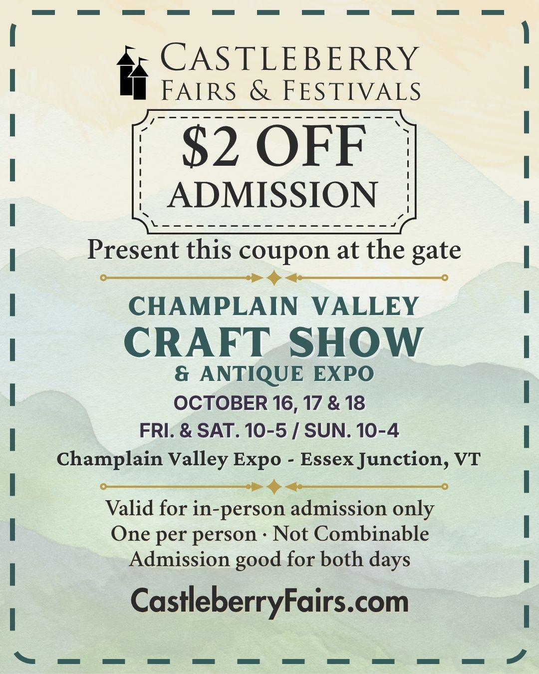 Champlain Valley Craft Show Coupon
