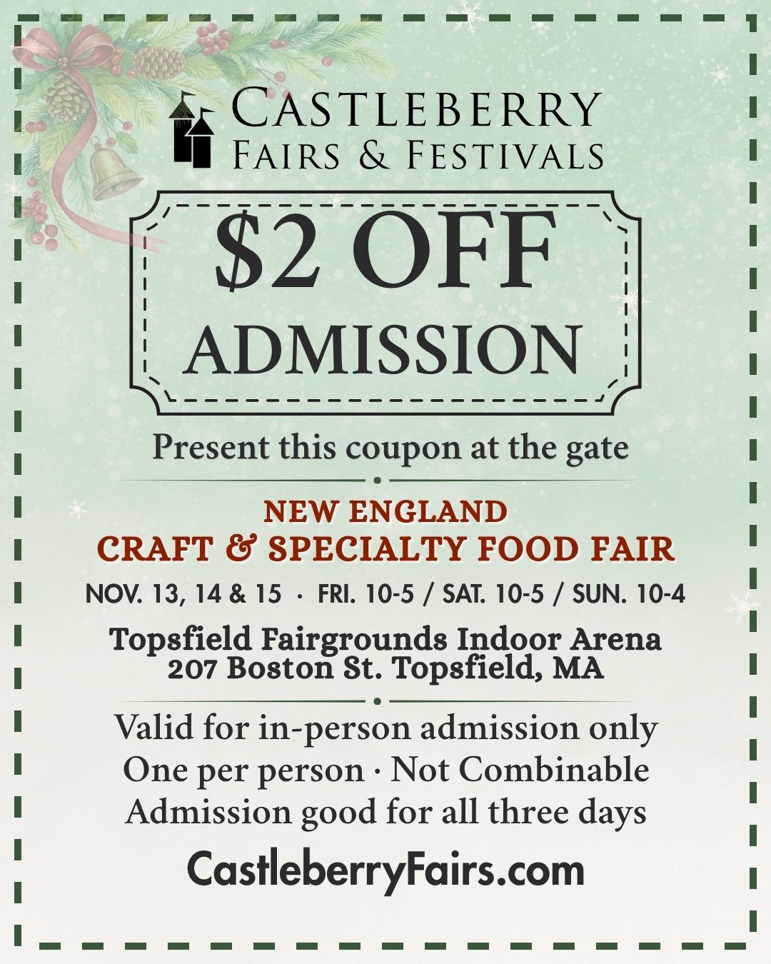 New England Craft and Specialty Food Fair admission coupon